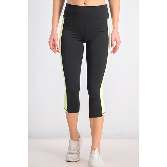 Ideology Womens Mid Rise Cropped Leggings XXL Barbell Lime NWT - Picture 1 of 10